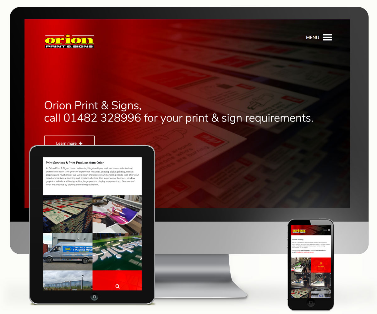 Orion Print & Signs Website